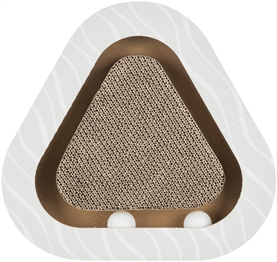 TRIXIE Krabplank Karton Met 2 Ballen Catnip & Speelspoor - Driehoekig print - 36x36x5 cm