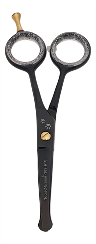 TOOLS-2-GROOM Potenschaar Black Edge 205-BTC Gebogen, anti-blaren rubbervoering - Zwart - 12,5 cm