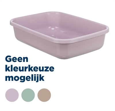 TRIXIE Kattenbak Kitty Zonder kap, lage instap voor kittens - Assorti (grijs/mint/lila) - 37x27x9 cm