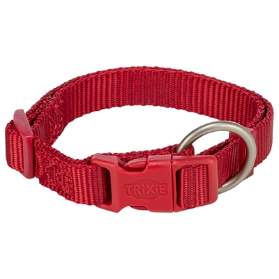 TRIXIE Halsband Premium traploos verstelbaar kliksluiting helder nylon - Rood - 35-55x2 cm