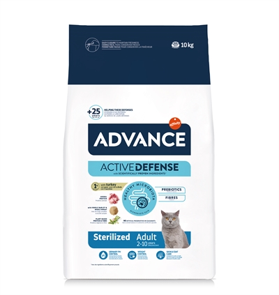 ADVANCE Compleetvoer Sterilized Turkey | Voor gesteriliseerde katten - Urine-pH regulering & gewichtscontrole - Kalkoen - 10 kg