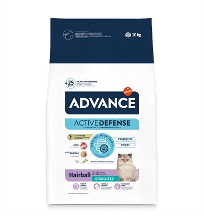 ADVANCE Kattenvoer Sterilized Hairball - Haarbalpreventie, gewichtsbehoud & urine‑pH - 10 kg