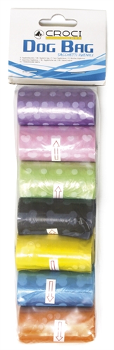CROCI Poepzakjes Met Print Assorti - 7 prints, leuke kleuren - 14 rollen x 20 stuks