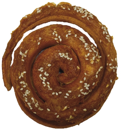 CROCI Hondensnack BAKERY KANEELBROODJE KIP - gemaakt van runderhuid met kip, sesamzaad - 11,5 cm