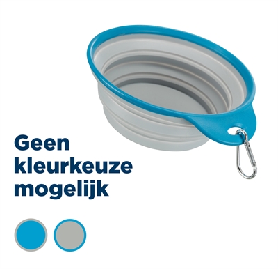 TRIXIE Voerbak/Drinkbak Reis Stevige Rand Siliconen Opvouwbaar Vormvast - Assorti - 1 L / 18 cm