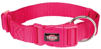TRIXIE Halsband Hond Premium Verstelbaar, Kliksluiting, Nylon - Fuchsia - 40-65x2,5 cm