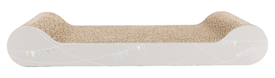 TRIXIE Krabplank Junior karton met catnip, beschermt meubels - lichtgrijs - 38x18x6 cm