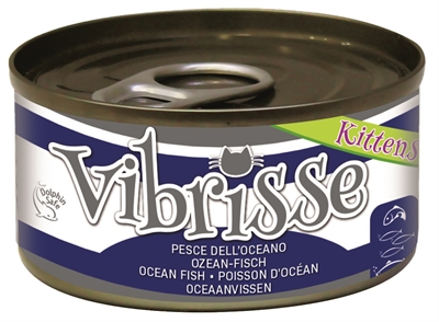VIBRISSE Natvoer voor kittens KITTENS CAT OCEAANVIS - met oceaanvis, rijk aan vocht, zonder kunstmatige toevoegingen - 24x70 g