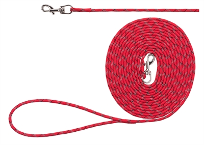TRIXIE Hondenriem Junior Sleeplijn Extra licht, rond nylon, reflecterend - Rood - 4 mm x 4 m XXS-XS