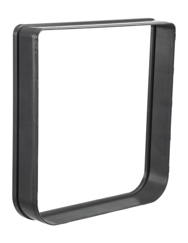 TRIXIE Tunnelstuk 4-weg kattenluik 20x22 cm – Breidt inbouwdiepte uit, kunststof - Grijs - 15x16 cm