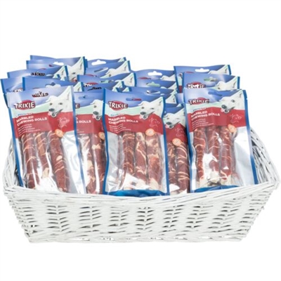 TRIXIE Kauwrol Denta Fun Marbled Beef Chewing Rolls Gebitverzorgend, Glutenvrij, Anti-verveling - Gemarmerd - 17 cm 140 g