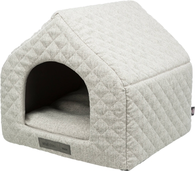 TRIXIE Hondenmand Huis Noah Orthopedisch memory-kussen & afneembare hoes, huisvorm voor geborgenheid - lichtgrijs - 43x40x45 cm