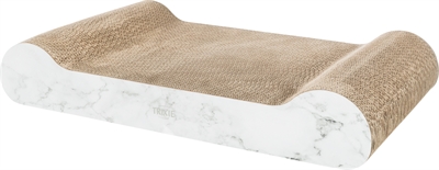 TRIXIE Krabmat Karton XXL Marmer Print Stevig met Catnip en Ligfunctie - Lichtgrijs - 64x37x11 cm