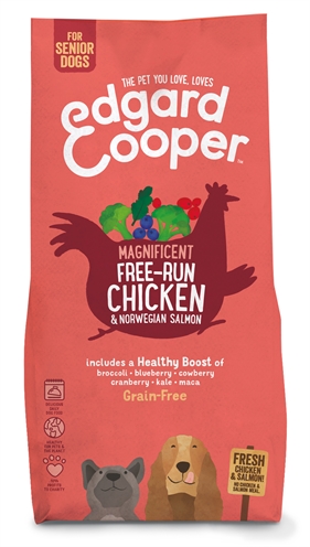 EDGARD & COOPER Senior Verse Scharrelkip & Noorse Zalm hondenvoer droog 12 kg