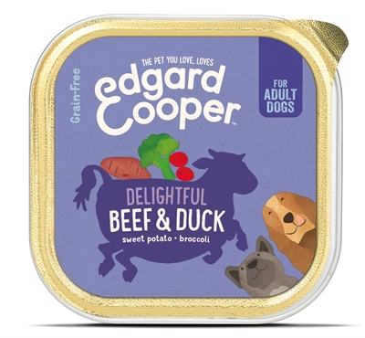 Edgard & Cooper Adult Stücke in Sauce Rind Ente Hundefutter Nass 11x150 g