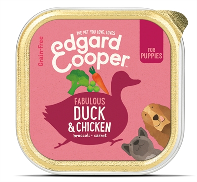 Edgard & Cooper Puppy kuipje eend kip hondenvoer nat 11x150 g