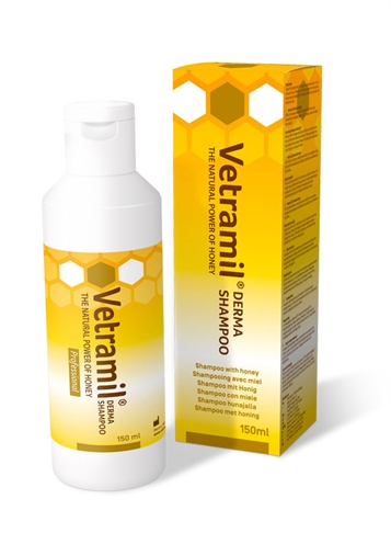 VETRAMIL Hondenshampoo Derma Shampoo Honing & aloë vera - Kalmerend, zuiverend voor geprikkelde huid - 150 ml