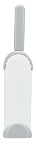 TRIXIE Harenpluizenborstel met reinigingsstation Veloursbekleed, zelfreinigend - Wit/Grijs - 33 cm