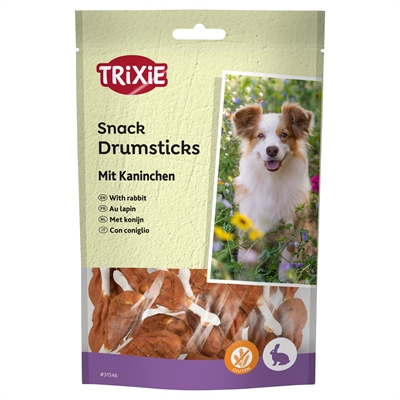 TRIXIE Snackbotjes Premio Rabbit Drumsticks 52% konijnenvlees, glutenvrij, geen toegevoegde suikers - 100 g