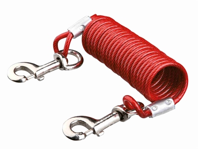 TRIXIE AANLEGLIJN MET SPIRAALKABEL ROOD