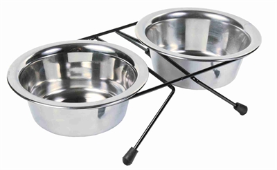 TRIXIE VOER / WATERBAK-SET RVS / METAAL