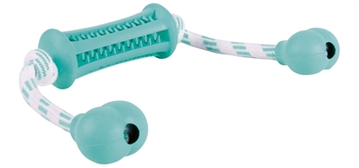 TRIXIE DENTA FUN NATUURRUBBER STICK MET MUNTSMAAK AAN KOORD