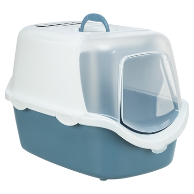 TRIXIE KATTENBAK VICO OPEN TOP MET KAP BLAUW GRIJS / WIT