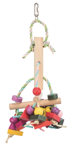 TRIXIE SPEELGOED MET PAPIEREN BANDJES HOUT MEERKLEURIG