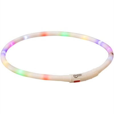 TRIXIE LICHTGEVENDE HALSBAND HOND USB SILICONEN OPLAADBAAR MEERKLEURIG