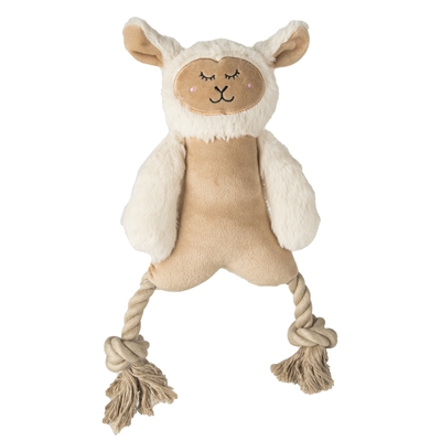 FOFOS Hondenspeelgoed Schaap met flosbenen Pluche - Touwbenen voor kauwen en gebitsverzorging - 30,5x20x3,5 cm