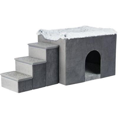 TRIXIE HONDENMAND HUIS HARVEY MET TRAP GRIJS / WIT