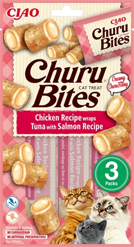 INABA CHURU BITES CAT CHICKEN RECIPE WRAPS TUNA WITH SALMON RECIPE