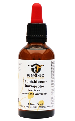 DE GROENE OS TEUNISBLOEM-BORAGEOLIE HOND / KAT