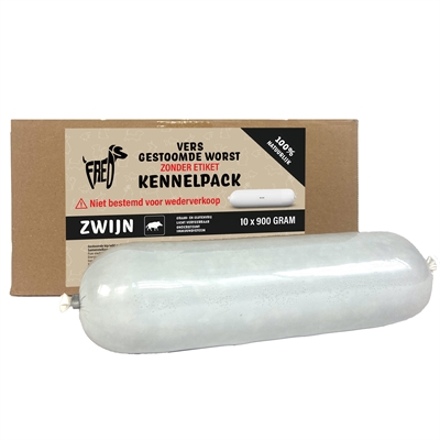 FREDS GESTOOMD VERS VLEES WORST KENNELPACK ZWIJN GRAAN EN GLUTENVRIJ