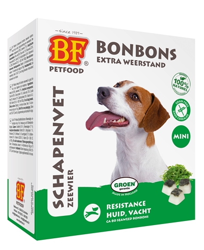 BF PETFOOD Schapenvet Bonbons Mini Zeewier Ondersteunt weerstand & huid/vacht - Natuurlijk met mineralen & vitaminen - 80 st.