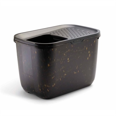 SAVIC KATTENBAK HOP IN MARBLE ZWART / GOUD