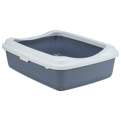 TRIXIE KATTENBAK CLASSIC MET RAND PAARS / WIT