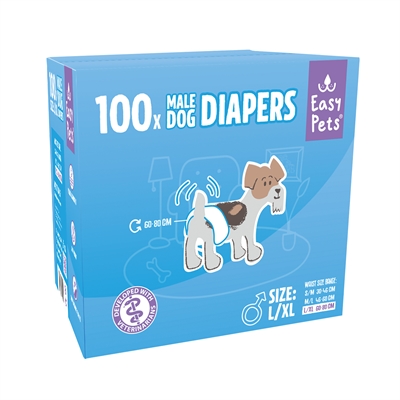 EASYPETS Hondenluiers Reu Superabsorberend, ademend & verstelbare klittenband - L/XL 54–66 cm - 100 st