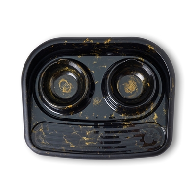 SAVIC BUTLER VOERBAK EN DRINKBAK MET PLATEAU MARBLE ZWART / GOUD