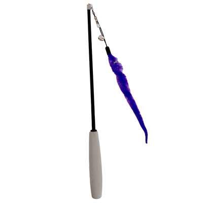 EASYPETS Uitschuifbare kattenhengel Worm – Verstelbaar en interactief, stimuleert jachtinstinct en beweging - Paars - 26–80 cm