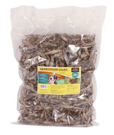 UTOPIA Gedroogde visjes Hond/Kat 100% natuurlijk, rijk aan omega 3 en 6, hypoallergeen - 1 kg