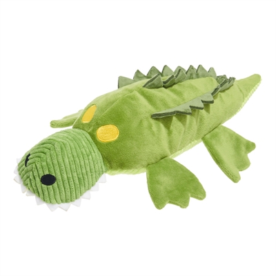 BARK Karri Krokodil Plüsch-Hundespielzeug mit tiefem Quietscher, Knisterfolie, bewegliche Beine - 32x15x6 cm (bis 20 kg)