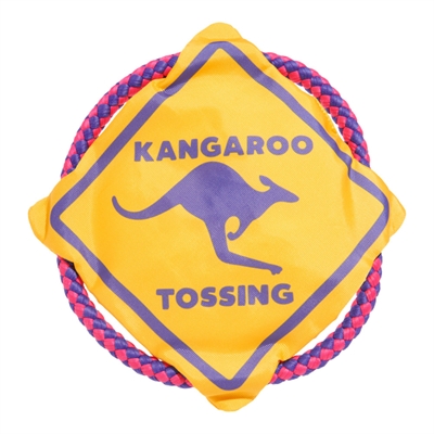 BARK Tossing Frisbee KANGAROO mit umlaufendem Flossseil, Knisterfolie, ungefülltes Design - Mehrfarbig - 33x25x2 cm