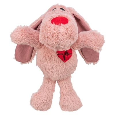 TRIXIE HOND HART PLUCHE ROZE