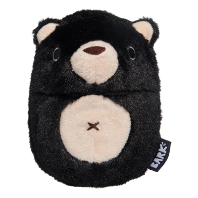 BARK Black Bear Bones pluche hondenspeelgoed rubber piepend 13x9x7 cm
