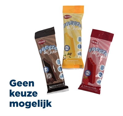 TRIXIE Hondensnack FREEZE & CHEW Reep Assorti verkoelend (gekoeld/invriezen), 3 smaken & zonder toegevoegde suikers - Assorti - 65 g