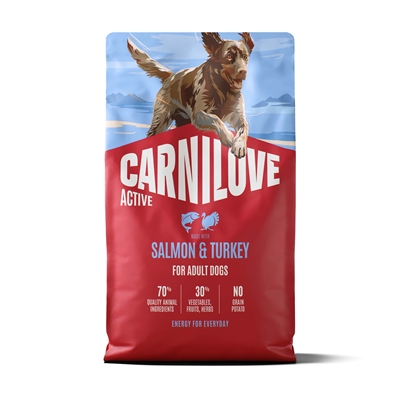 CARNILOVE Active Adult All Breeds Zalm & Kalkoen hondenvoer droog 4 kg