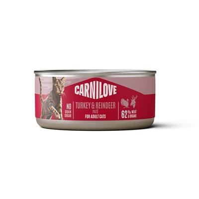 Carnilove Can Turkey / Reindeer Pastete Truthahn & Rentier für ausgewachsene Katzen Nassfutter 12x100 g