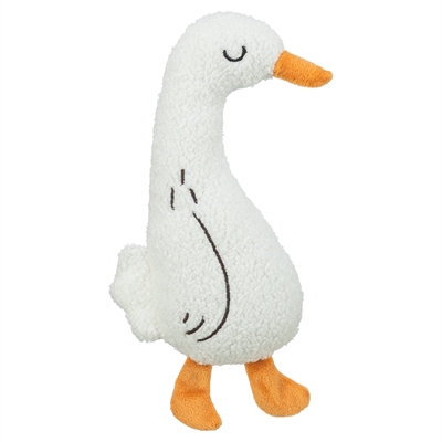 TRIXIE Plüsch-Hundespielzeug Gans, weich, raschelnd - Weiß - 28 cm