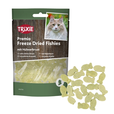 TRIXIE Kattensnack Freeze Dried Fishies kippenborst 78% gevriesdroogd, taurine & cranberry - 20 g